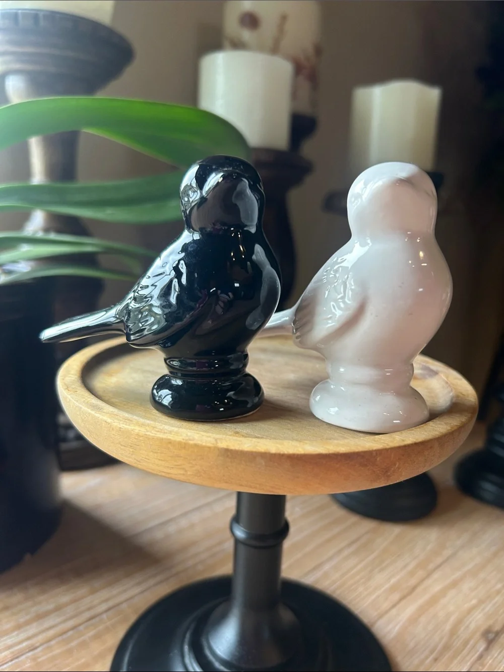 Bird Salt & Pepper Shakers. Black & White.